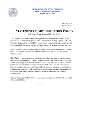HR 3746 – 2023 年财政责任法案